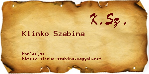 Klinko Szabina névjegykártya