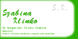 szabina klinko business card